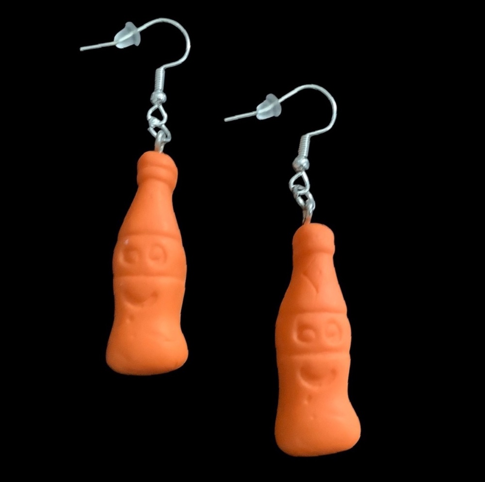 *Large Orange Bottle Earrings