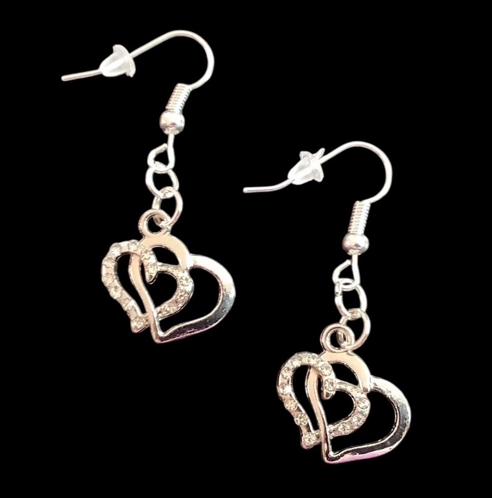 *Double Entwined Open Heart Earrings