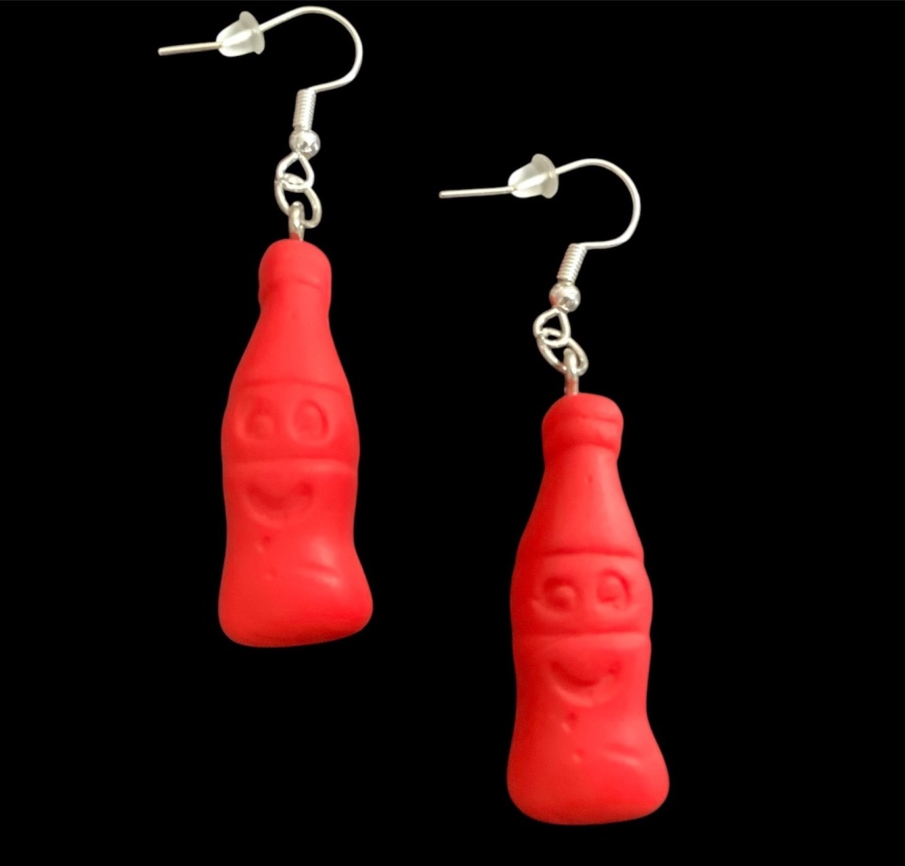 *Large Red Bottle Earrings