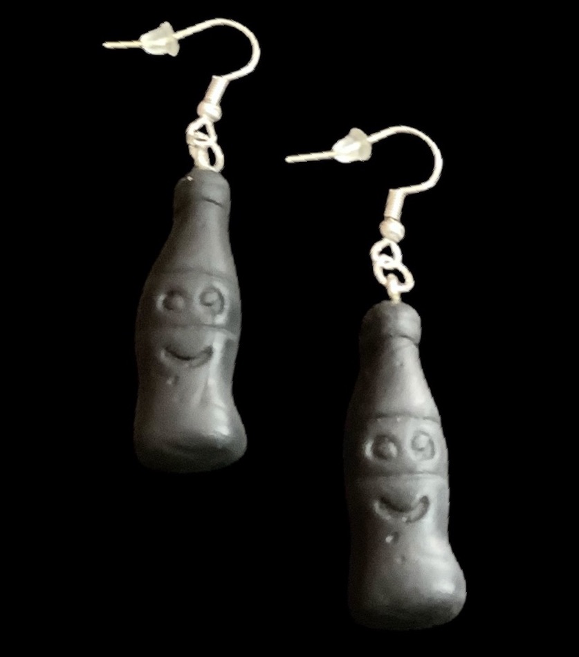 *Large Black Bottle Earrings