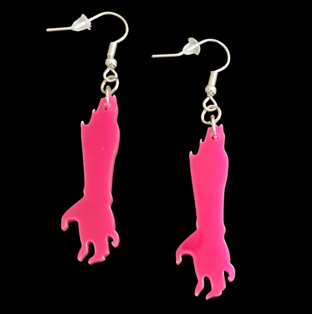 *No.1513 Pink Zombie Arms Earrings