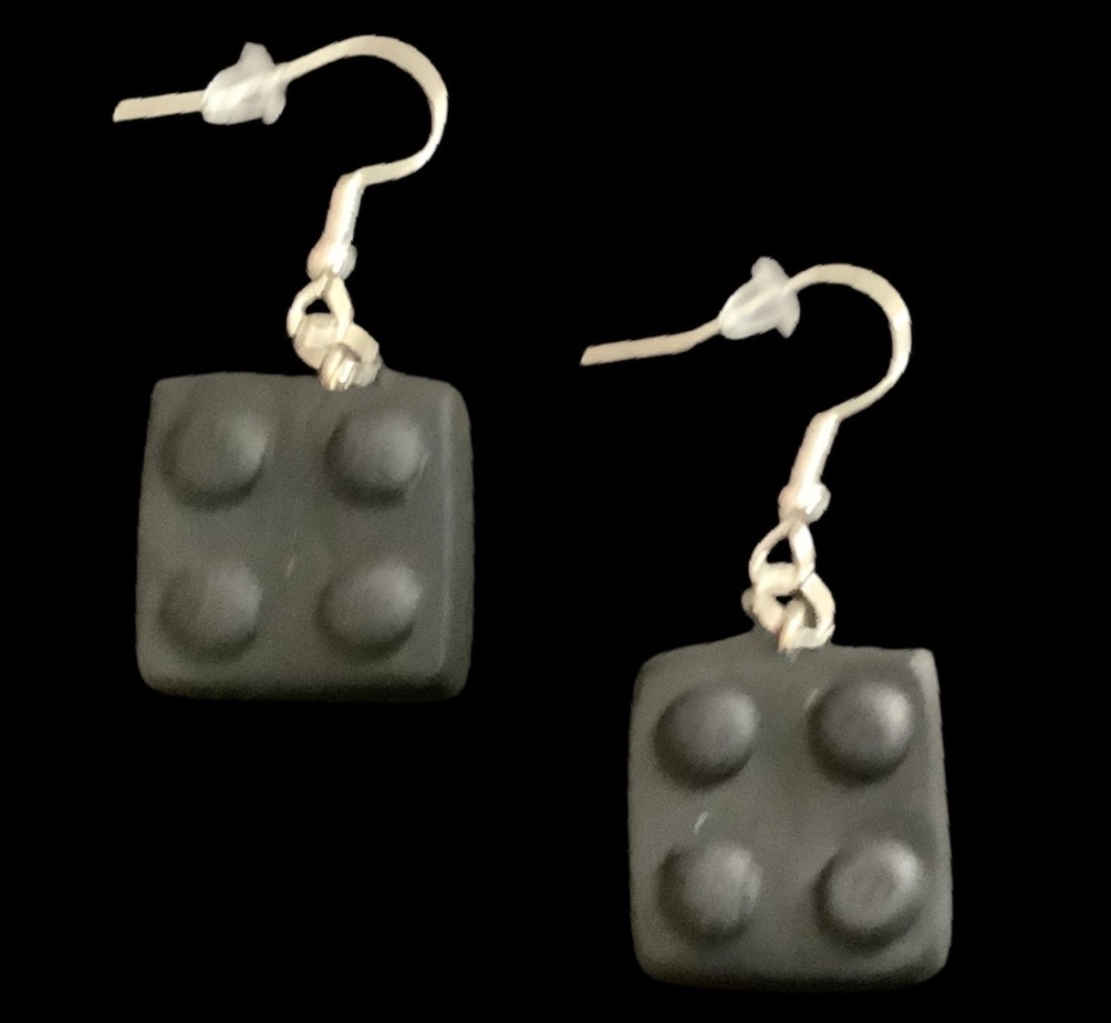 *Black Building Block Earrings