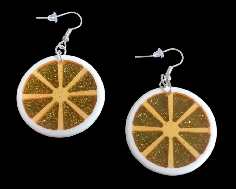 *Large Orange Slice Earrings