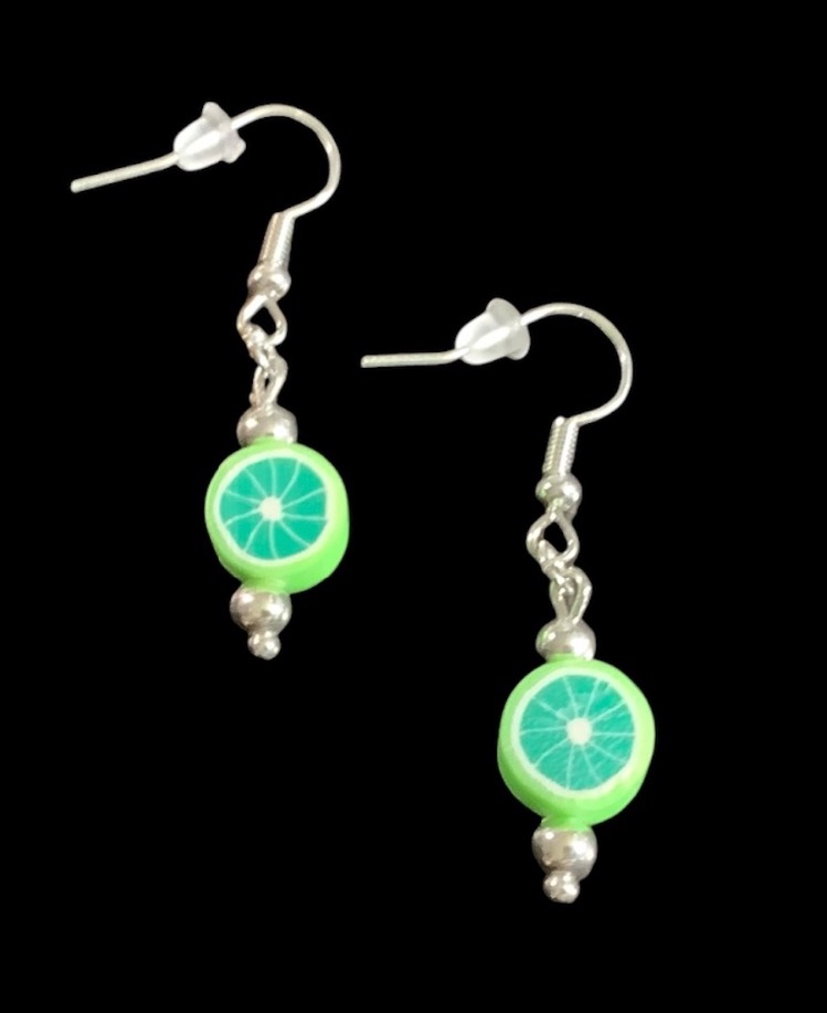 *Mini Lime Fruit Slice Earrings