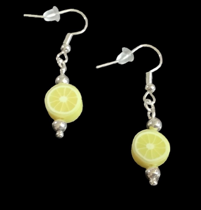 *Mini Lemon Fruit Slice Earrings