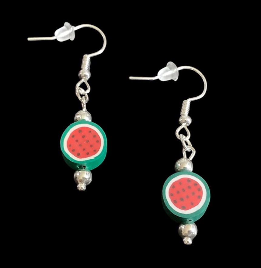 *Mini Watermelon Fruit Slice Earrings