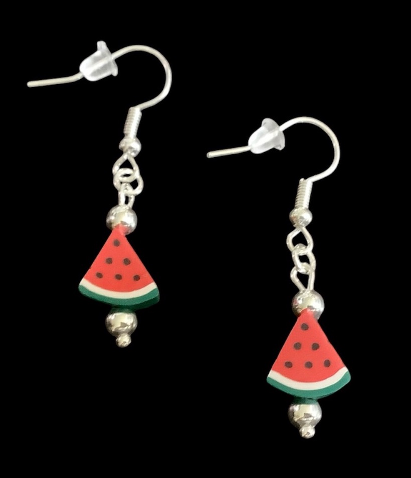 *Mini Watermelon Fruit Slice Earrings