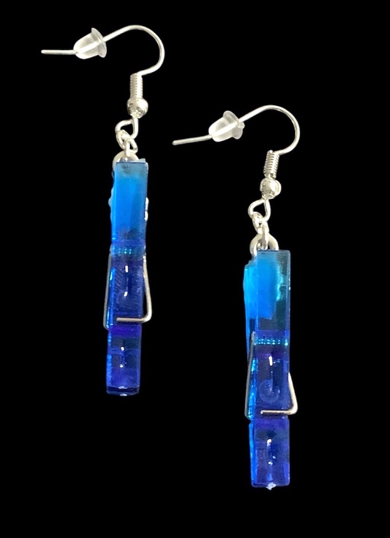 *Blue Peg Earrings
