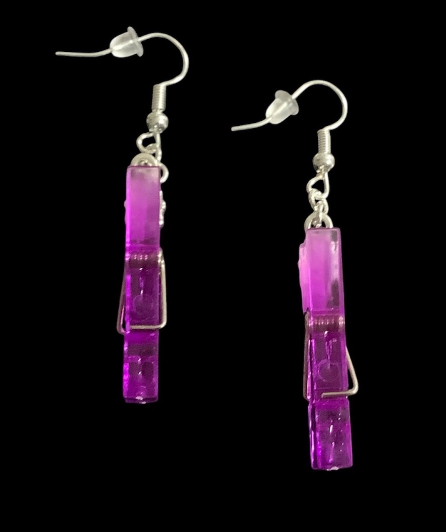 *Purple Peg Earrings
