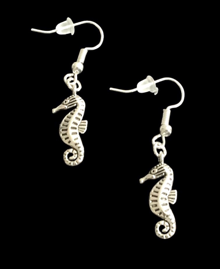 *Tibetan Silver Seahorse Earrings