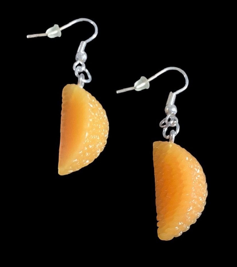 *Orange Segment Earrings