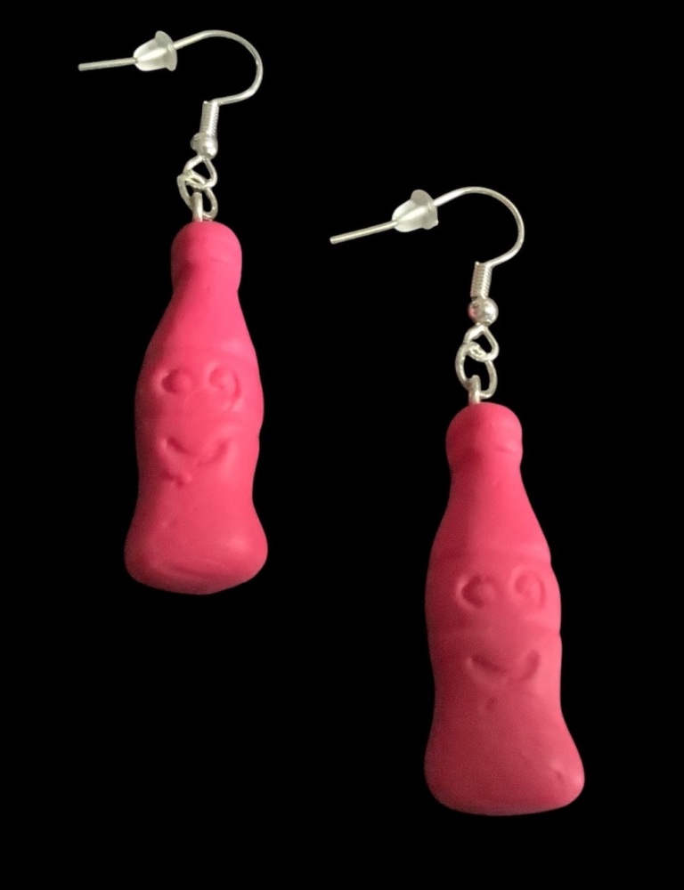 *Large Pink Bottle Earrings