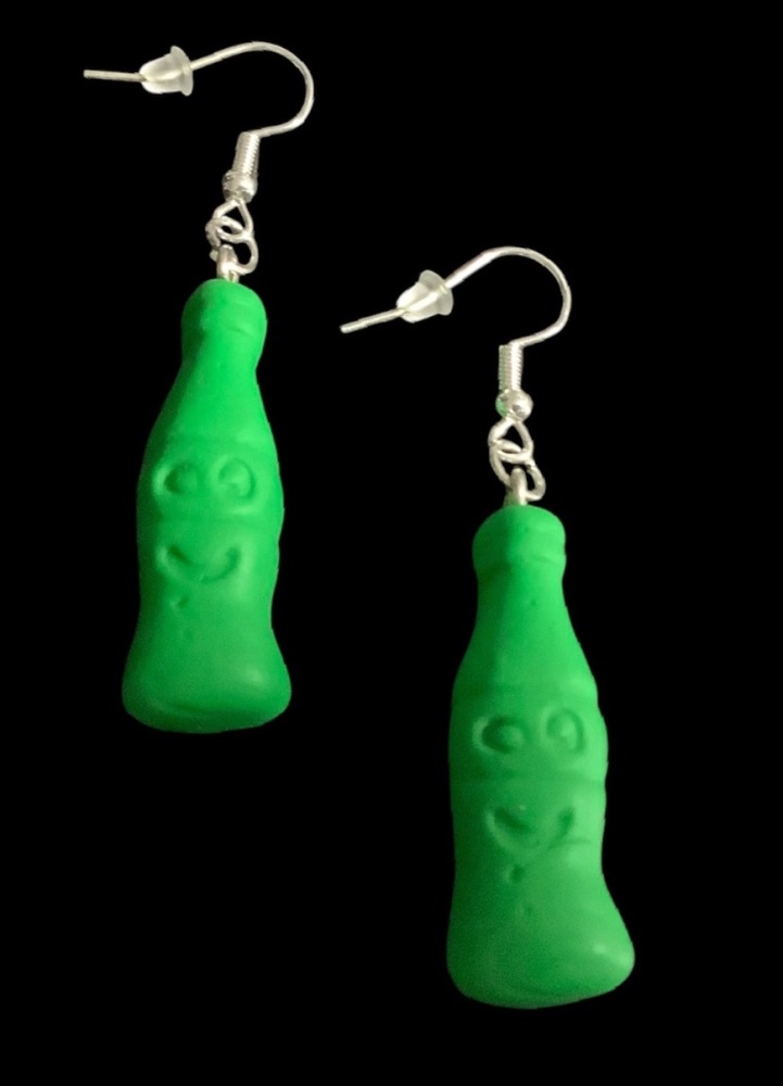 *Large Green Bottle Earrings