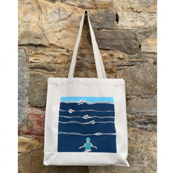 The Water and Me Cotton Canvas Tote Bag