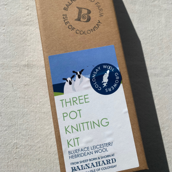 Three Pots Knitting Kit with gorgeous plant-dyed wool from the Isle of Colonsay