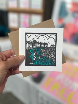 Letterpress Greetings Card - West Shore