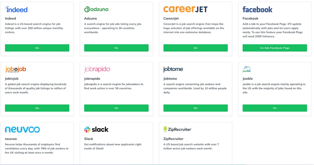 Post Jobs across your favourite job boards like Indeed and Glassdoor, with one click, for free.