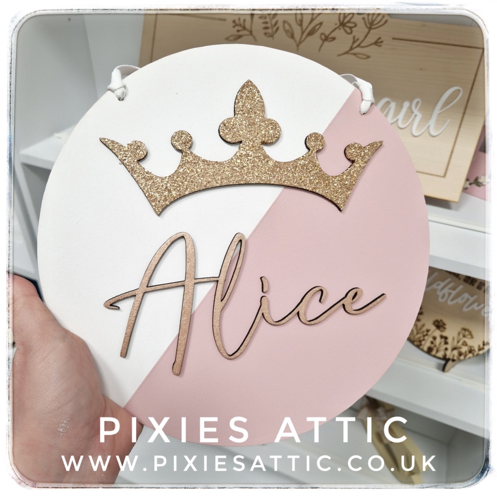 Princess Crown Name Sign