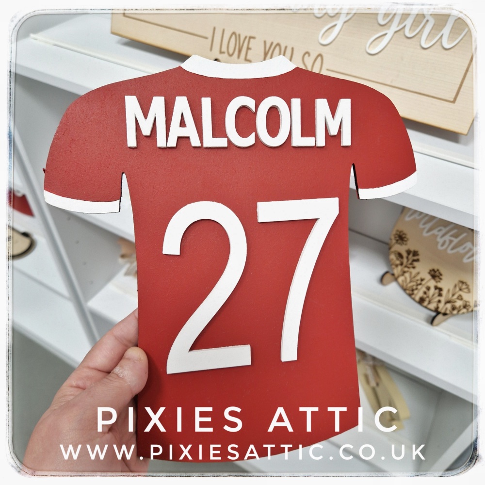 Personalised Football Shirt - Wood Sign