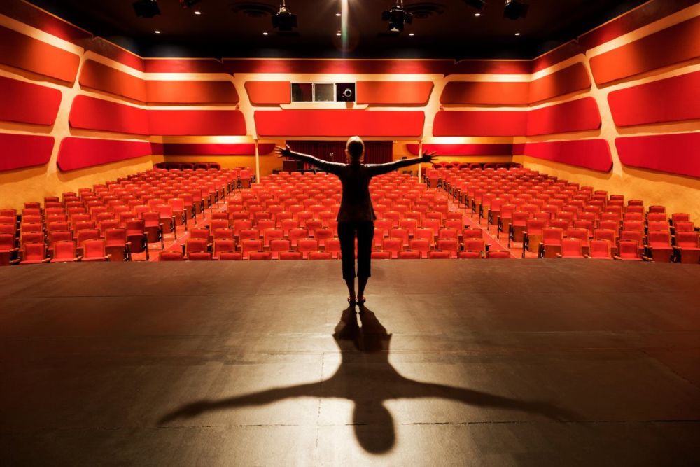 Actress on stage