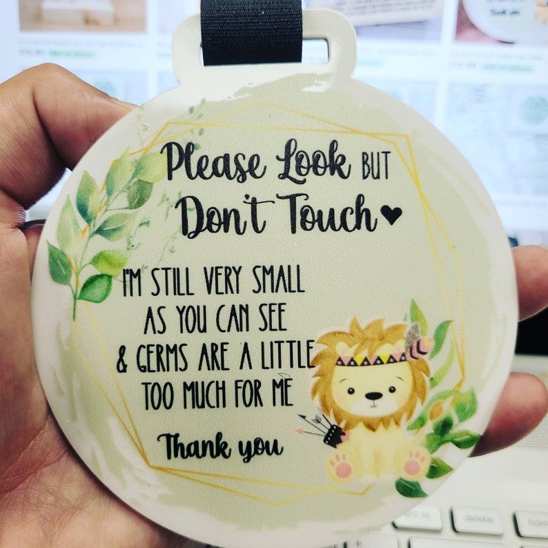 Do not touch baby car seat , pram tag, pram hanger, big germs too much, baby shower gift, new baby protection