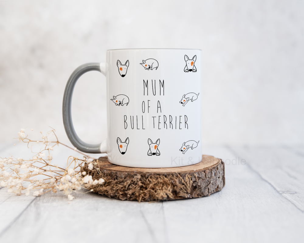Bull Terrier mum printed 11oz mug