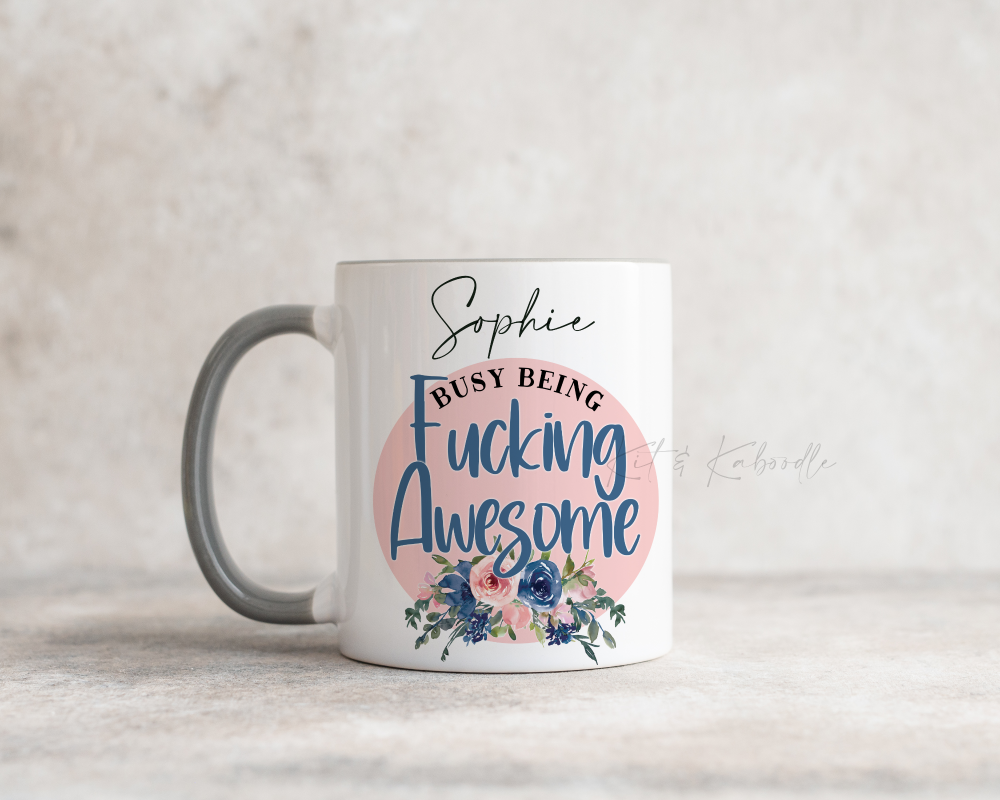 Busy being fucking awesome mug, gift for colleague, secret santa gift, busy