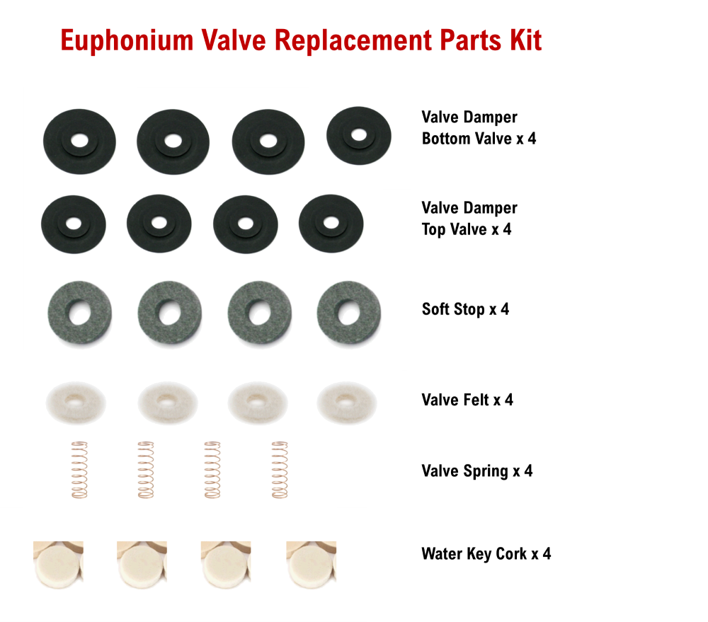 Euphonium Valve Replacement Parts Kit - No Valve Guides