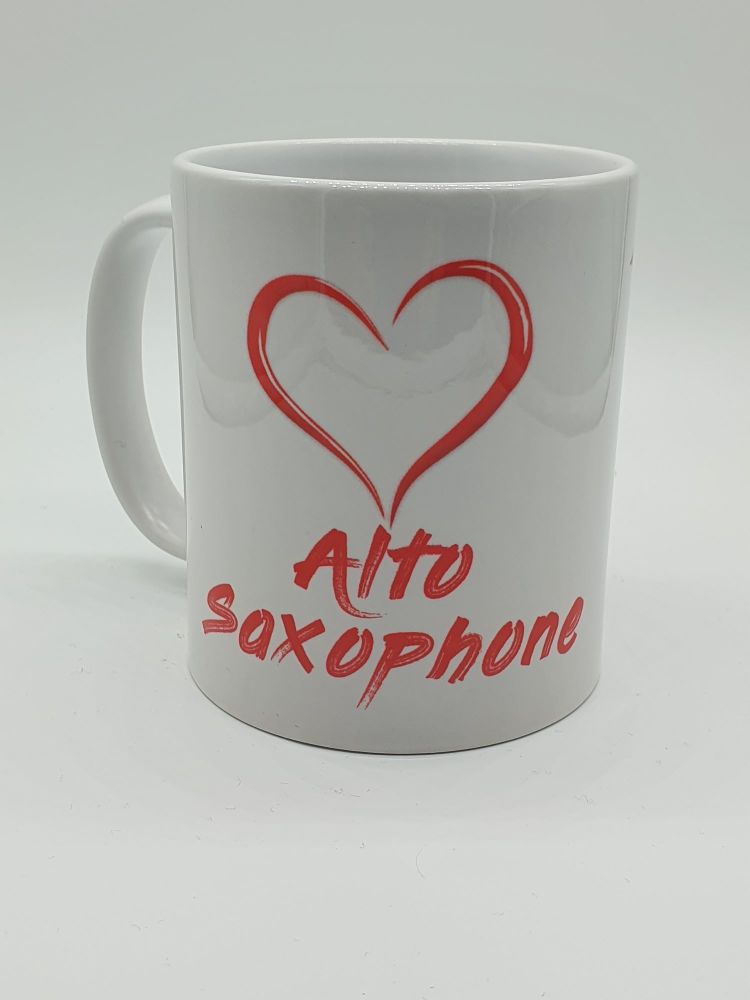 I Love Alto Saxophone - Printed Mug