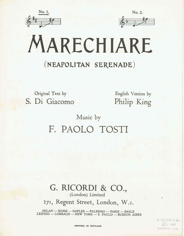 Marechiare - Preloved Sheet Music