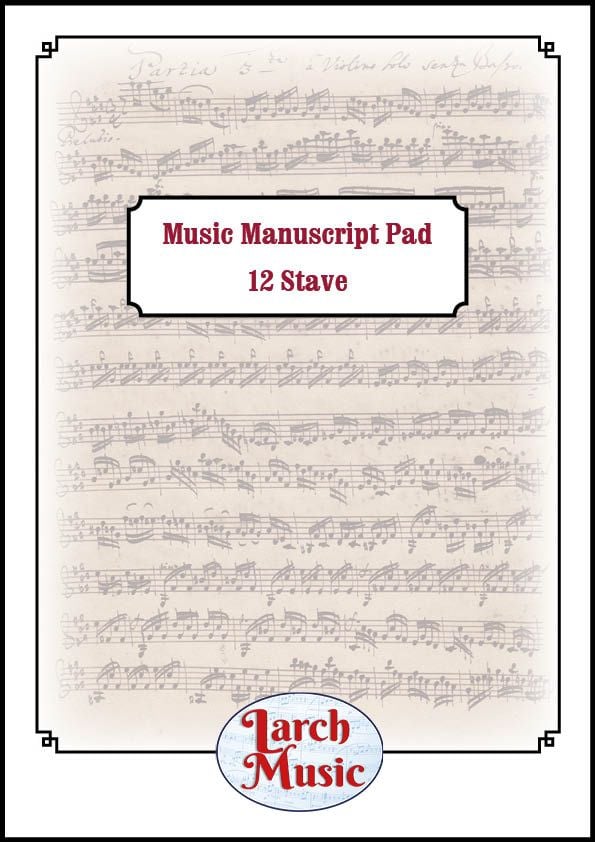 A4 Music Manuscript Paper - 12 Single Stave - 50 Sheets
