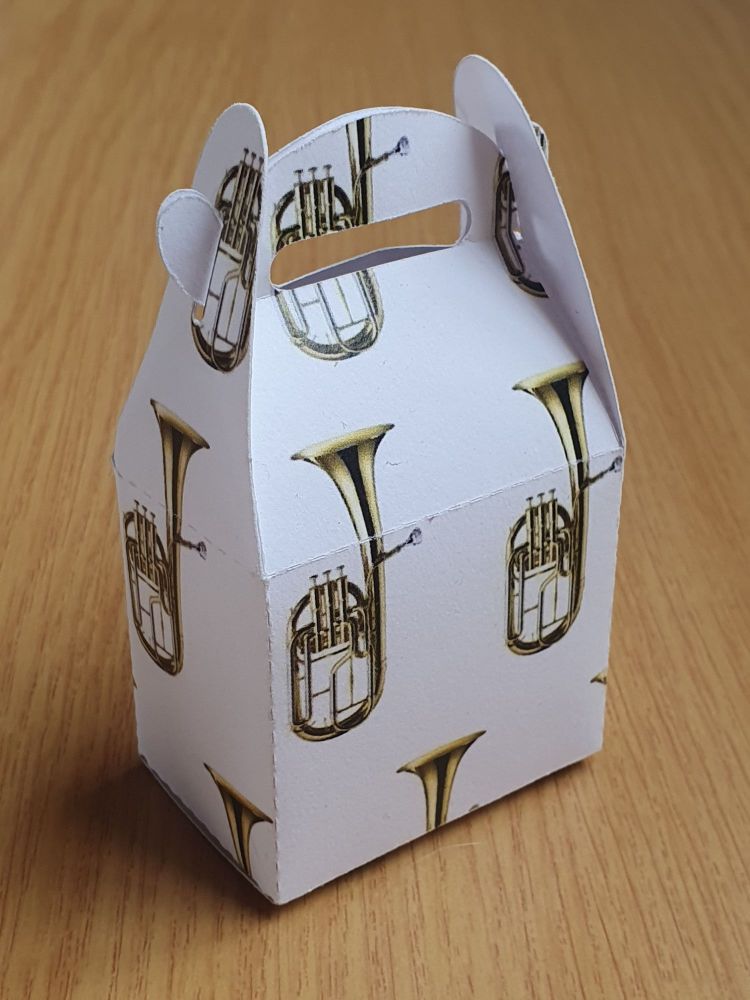 Handled Favour Box - Tenor Horn ~ White