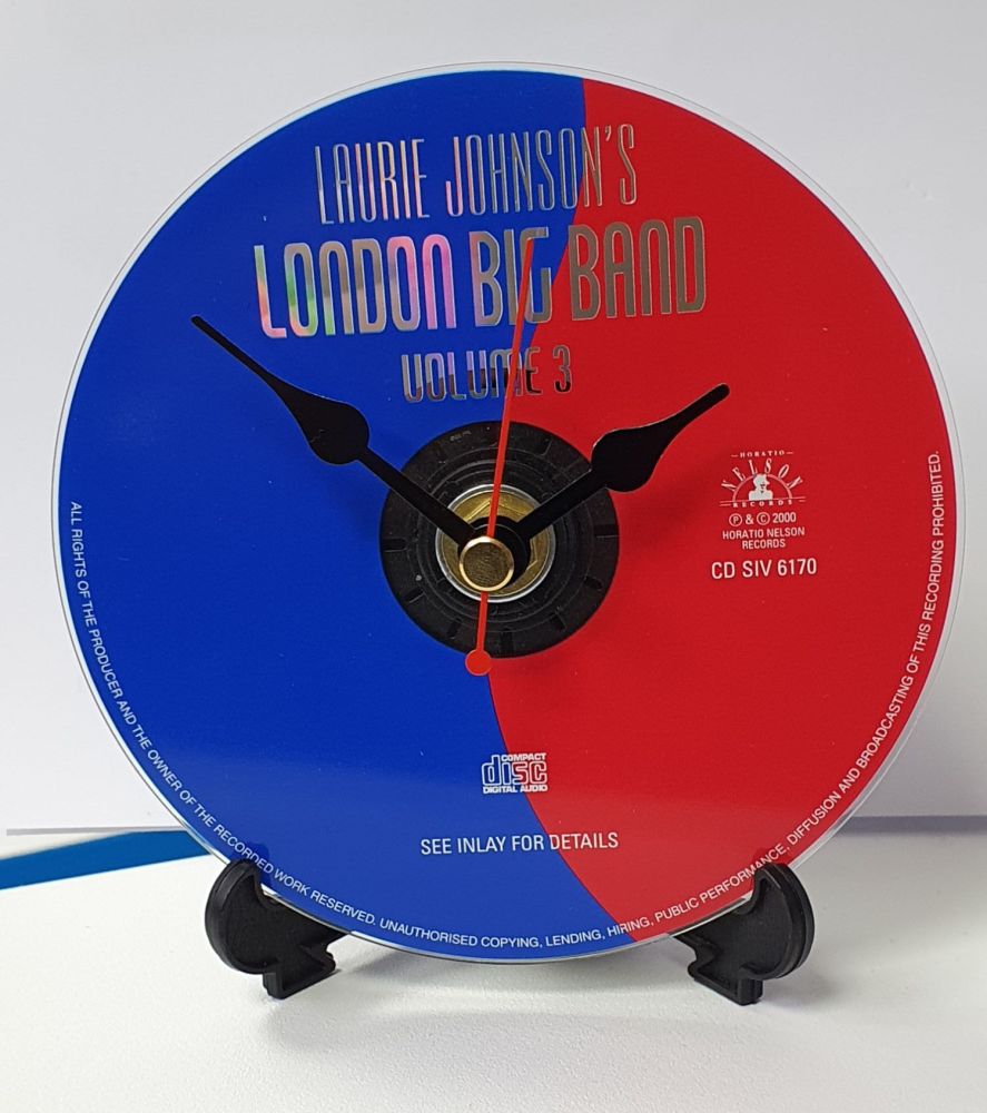CD Clock - London Big Band Blue & Red CD Clock Movement (4)