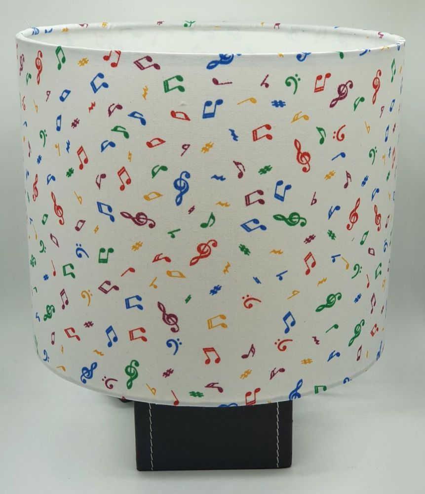 Music Design Handmade Lampshade - Musical Notes and Clefs (Coloured)