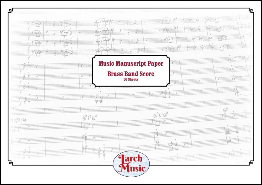 Brass Band Manuscript Score Paper - A3 - 50 Sheets