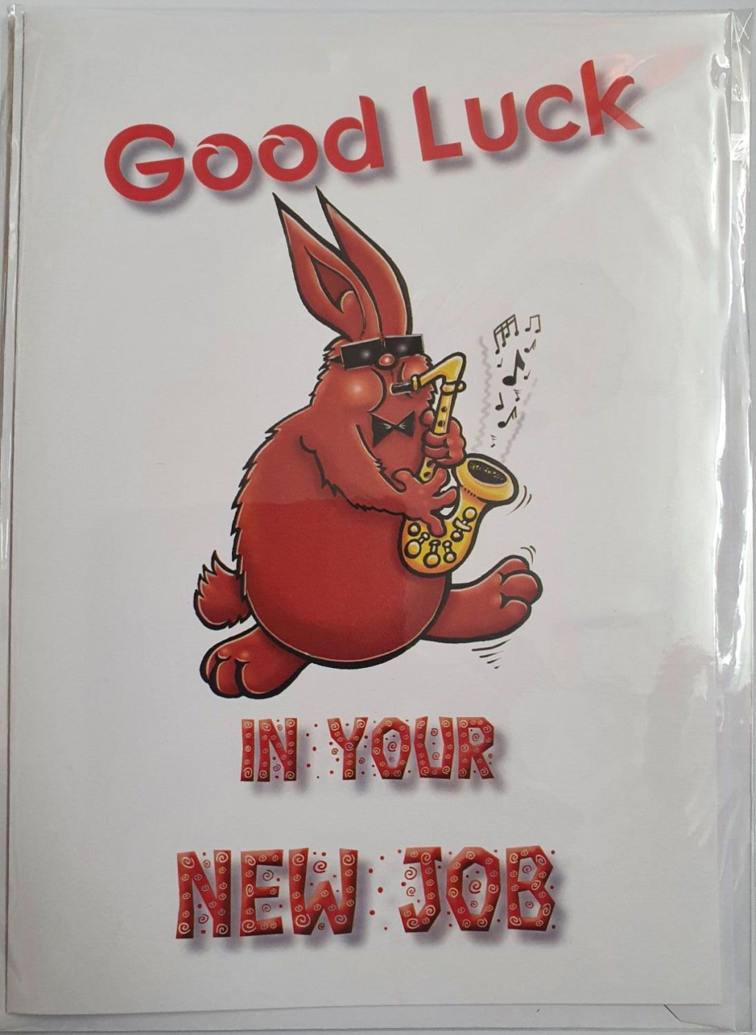 Good Luck In Your New Job - Greeting Card - Rabbit with Saxophone