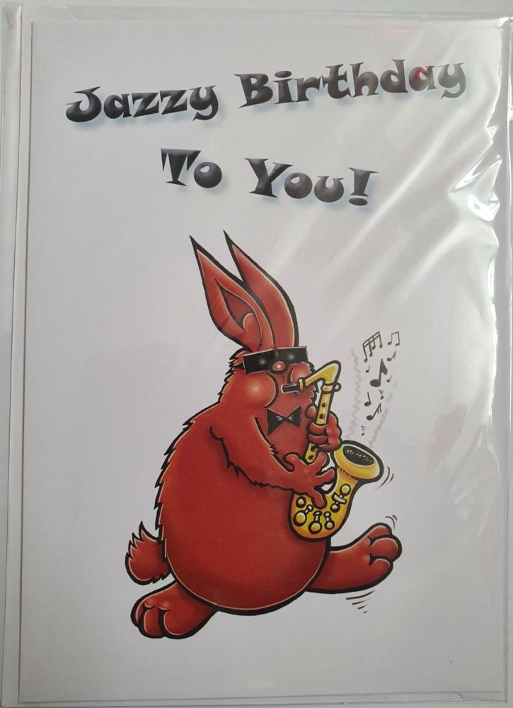 Jazzy Birthday to You - Greeting Card - Rabbit with Saxophone