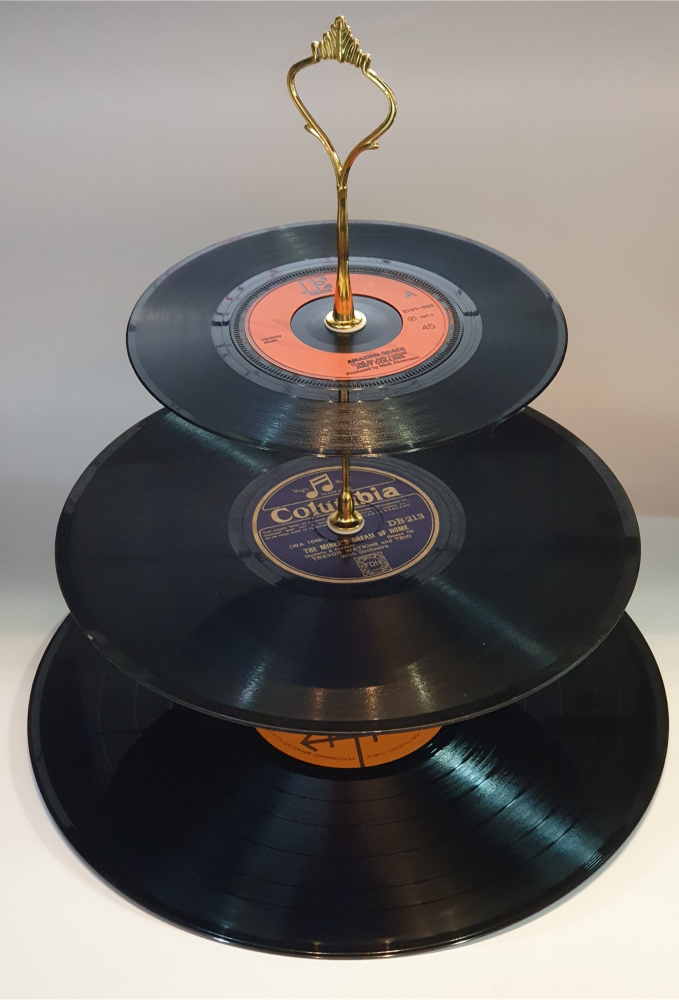 3 Tier Vinyl Record Cake Stand - 001
