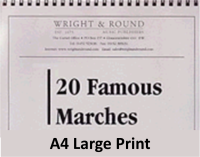 <!-- 001 -->20 Famous Marches for Brass Band A4 Large Print - Eb Soprano Cornet (Treble Clef)