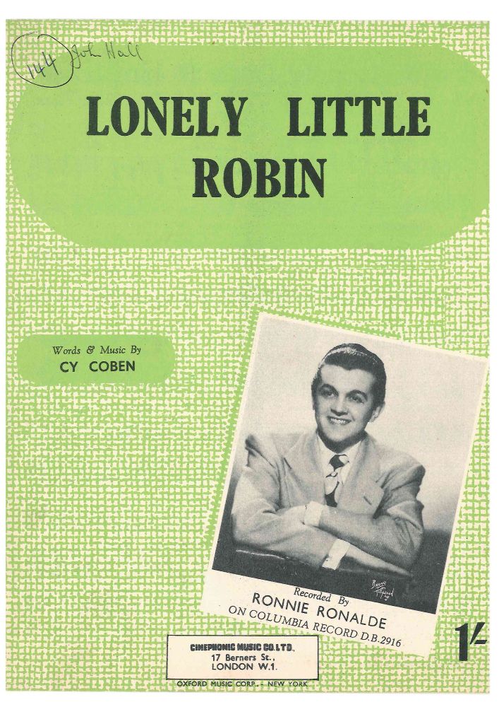 Lonely Little Robin - Single Sheet Preloved Music