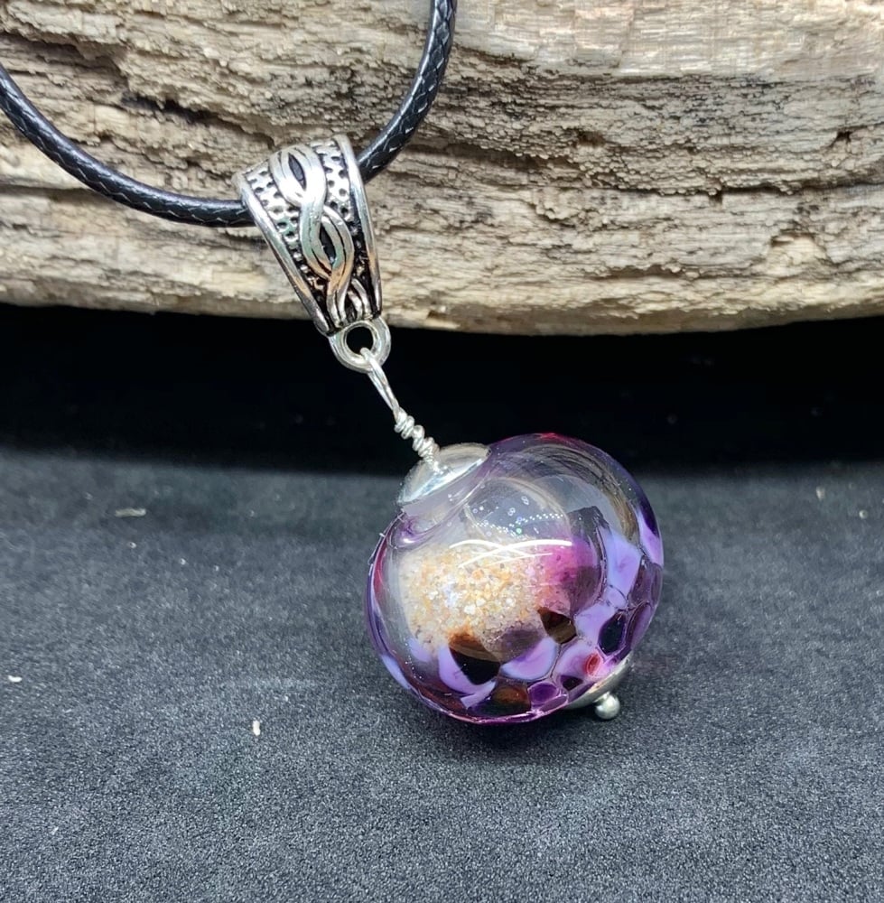 'Sand Sphere' pendant, purples
