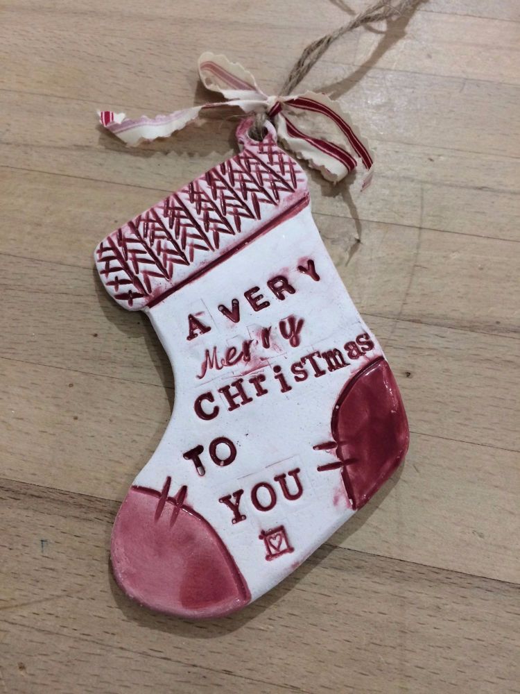 'A Very Merry Christmas To You' Ceramic Christmas Stocking