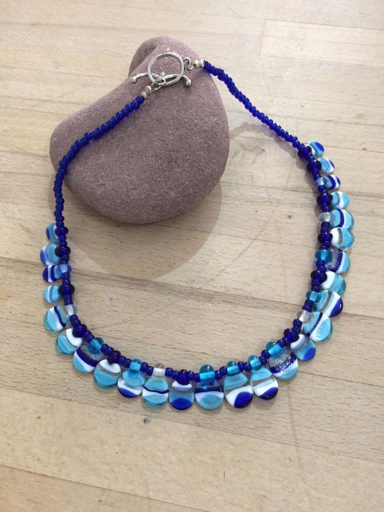 Wave Scalloped Beaded Necklace