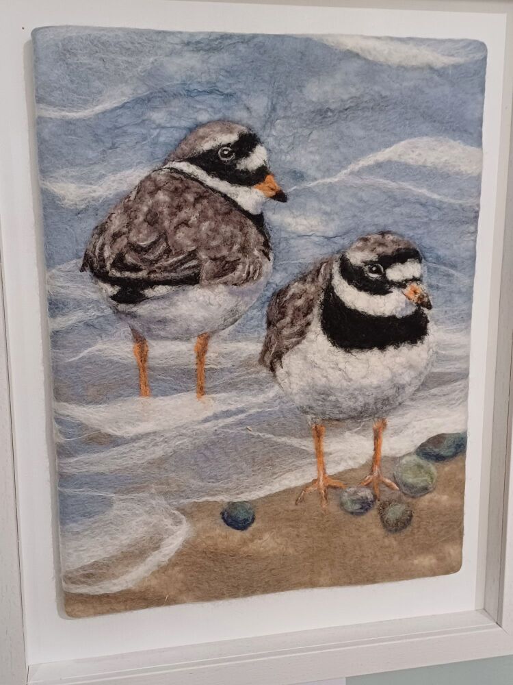 Dunlin on the Shore, Handfelted wool.