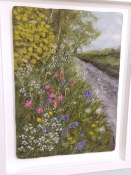 Hedgerow in May, Handfelted wool.