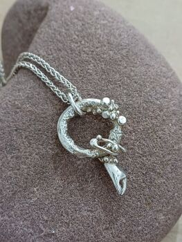 Crab Claw Seaweed Entwined Porthole Necklace