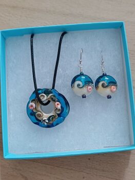 Pembrokeshire Beach, necklace and earrings set