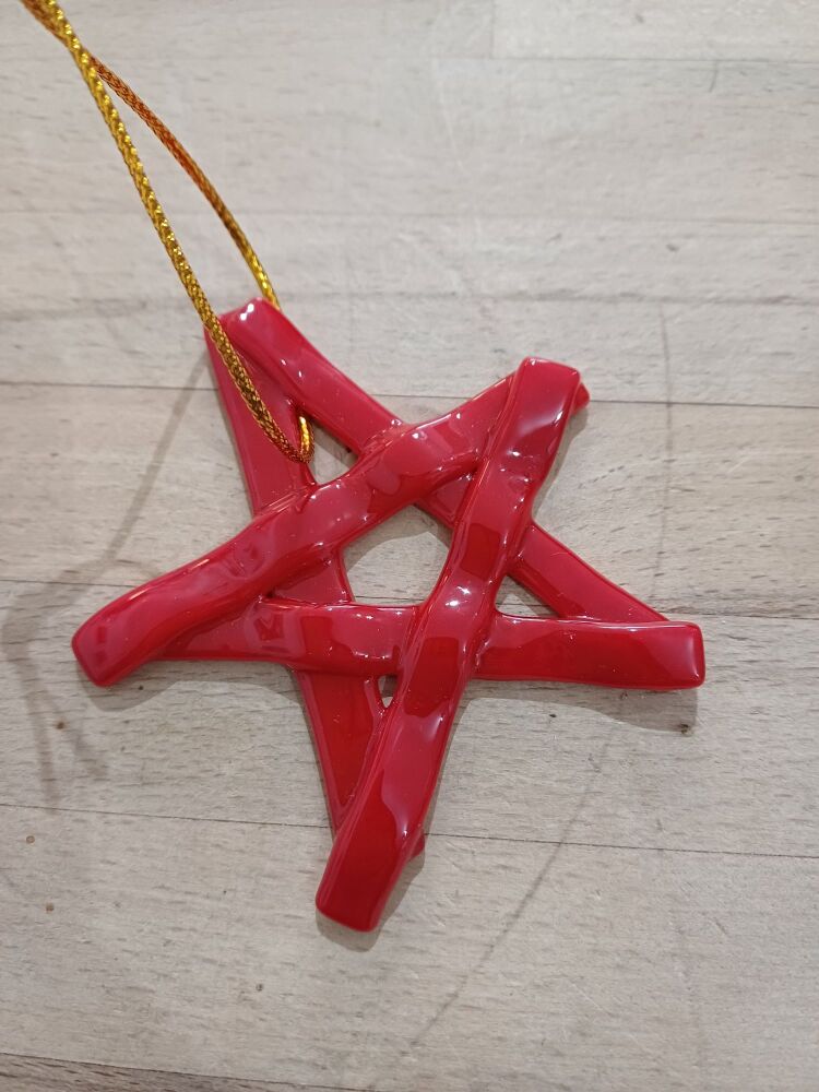 Star / Seren fused glass decoration