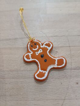 Gingerbread Man fused glass decoration