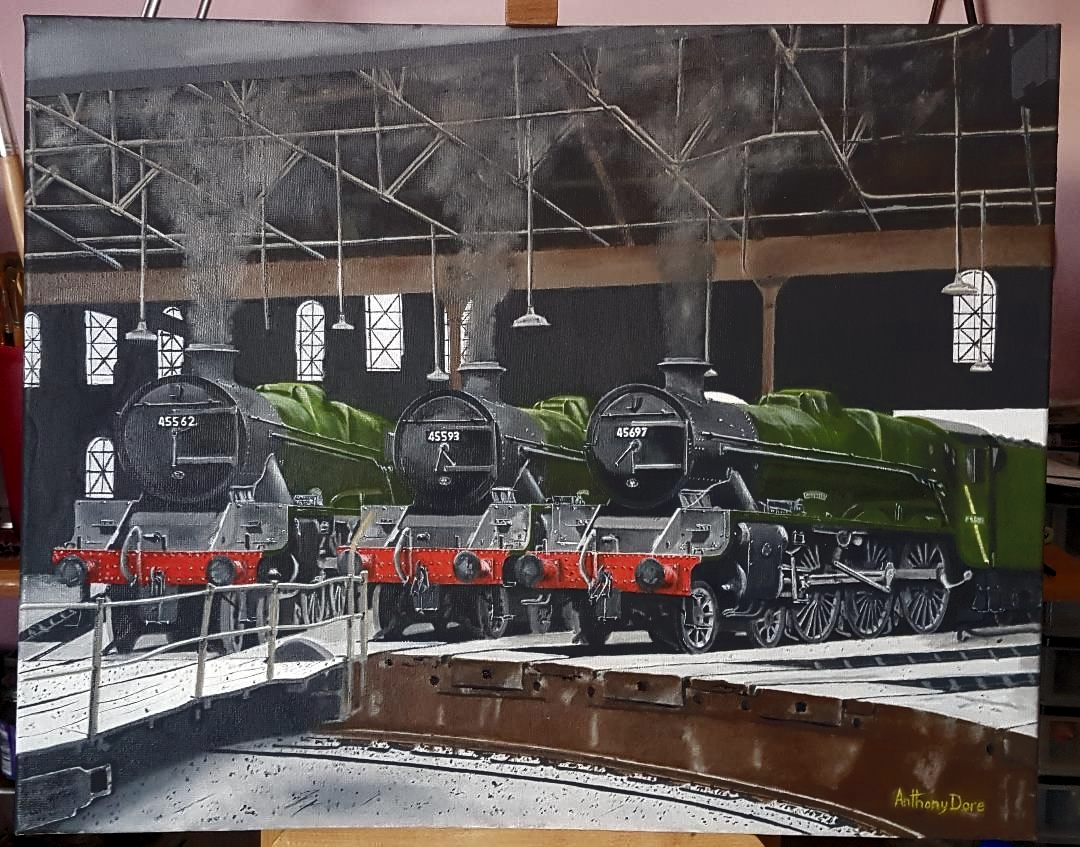 BR steam jubilees 45562 45593 45697 leeds holbeck shed